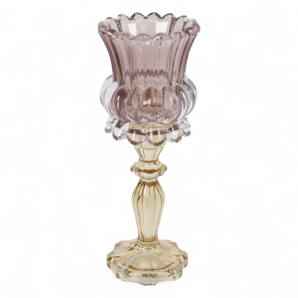 PORTACANDELA VETRO ANNEMARIE LILLA H.26.5